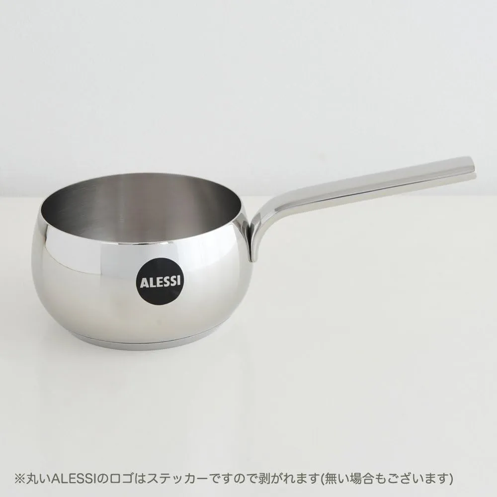 Alessi, "MAMI", Long handled saucepan in 18/10 stainless steel mirror polished,1 qt 2 oz