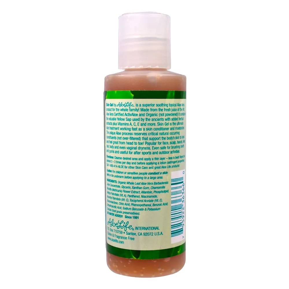 Aloe Life – Skin Gel & Herbs Ultimate Skin Treatment, 99% Certified Organic Whole Leaf Aloe Vera, Vitamins C, A, & E, Head-to-Toe Skin Care Support for the Whole Family, Fragrance-Free (4 oz)