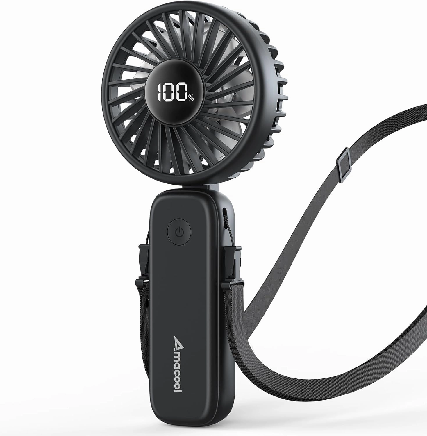 AMACOOL Handheld Fan Foldable, 5000mAh Rechargeable Hand Fans with Powerful Cooling, 4 Speeds, LED Display, Portable Fan for Travel,Concerts,Makeup,Lash,Outdoor Events,Gifts Women