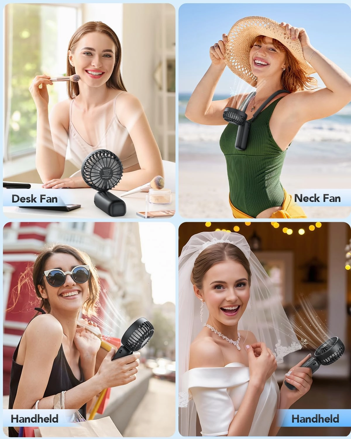 AMACOOL Handheld Fan Foldable, 5000mAh Rechargeable Hand Fans with Powerful Cooling, 4 Speeds, LED Display, Portable Fan for Travel,Concerts,Makeup,Lash,Outdoor Events,Gifts Women