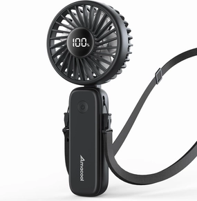 AMACOOL Handheld Fan Foldable, 5000mAh Rechargeable Hand Fans with Powerful Cooling, 4 Speeds, LED Display, Portable Fan for Travel,Concerts,Makeup,Lash,Outdoor Events,Gifts Women