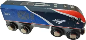 Amtrak ALC-42 Siemens Charger Wooden Train Locomotive Engine #309 4.5 inch Compatible with Other Railroads