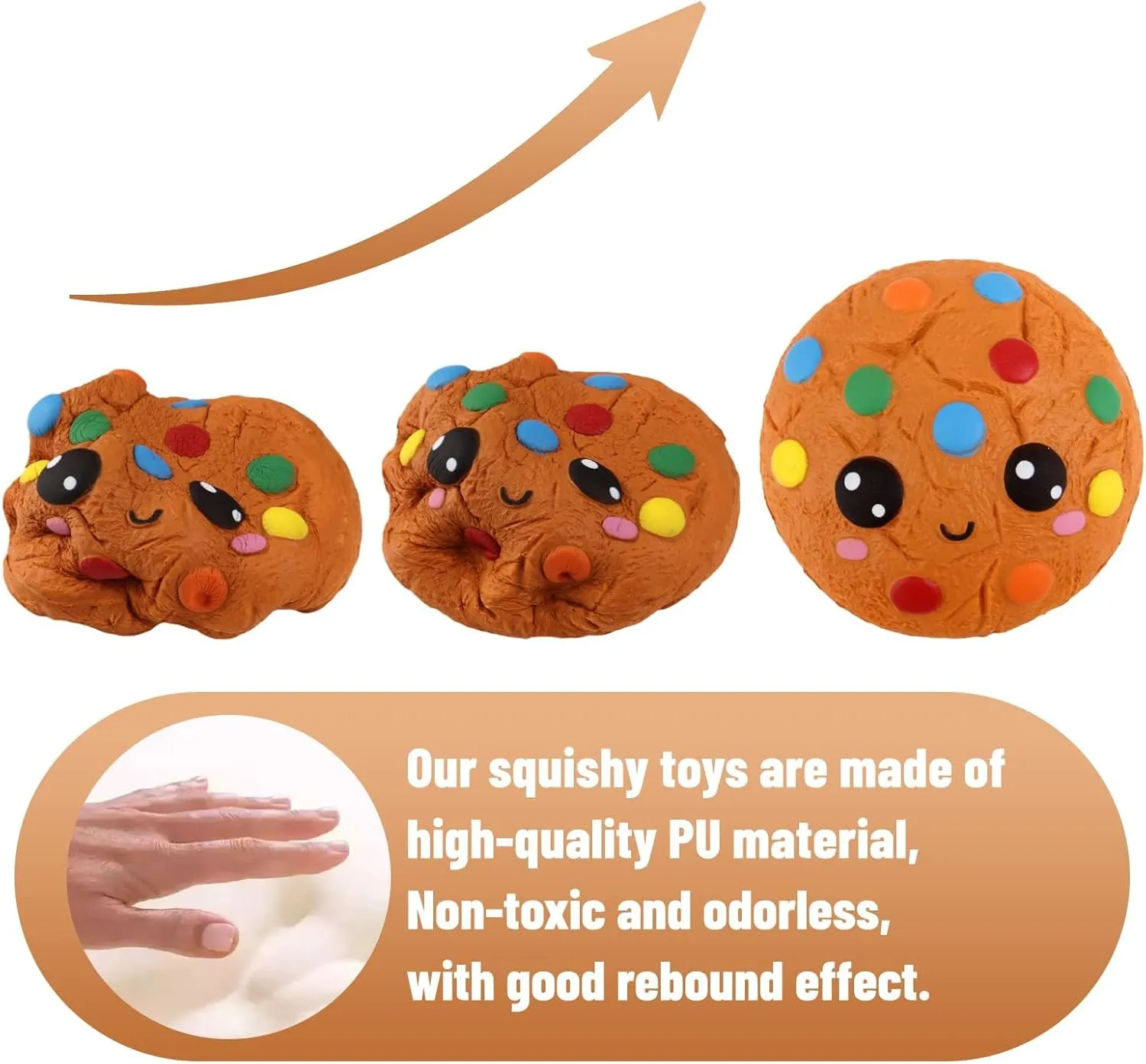 Anboor Squishies Pizza,Cookies,Chocolate Cake and French Fries Kawaii Scented Soft Slow Rising Simulation Simulation Food Squishies Stress Relief Kids Toy Collection Decorative Props,4 Pcs