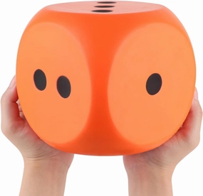 Anboor 5.9'' Large Dice Squishies Foam Dice Jumbo Squeeze Toys, Giant Dice Game Collection Decorative Props(Orange)