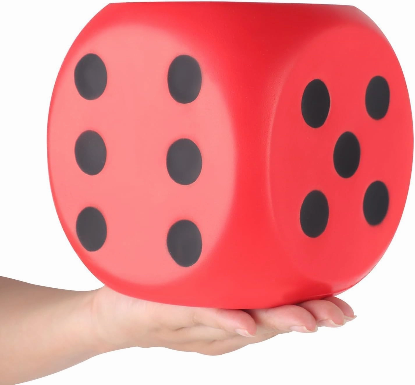 Anboor 5.9'' Large Dice Squishies Foam Dice Jumbo Squeeze Toys, Giant Dice Game Collection Decorative Props(Red)
