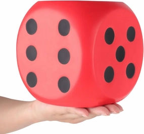 Anboor 5.9'' Large Dice Squishies Foam Dice Jumbo Squeeze Toys, Giant Dice Game Collection Decorative Props(Red)
