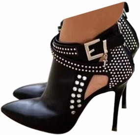 Ankle Boots for Women,Bare Legged Pointed Women's Boots, Rhinestone Booties Black Sexy Stiletto With High Heel