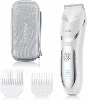 ANLAN Body Hair Trimmer for Men and Women,Electric Ball Trimmer with LED Display, Portable Waterproof Wet/Dry Groin & Body Shaver Groomer,Pubic Hair Trimmer Men