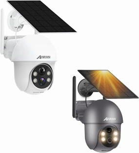 ANRAN Security Cameras Wireless Outdoor, 2K Solar WiFi Camera for Home Security System, Battery Powered Surveillance Cam with Solar Panel, 360° PTZ Color Night Vision, Motion Sensor, Works with Alexa