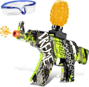 Anstoy Electric with Gel Gun Blaster AEG AKM-47 Splat Gun Automatic Toy Gun for Christmas, Halloween, Birthday Gift, Adults, Ages 14 
