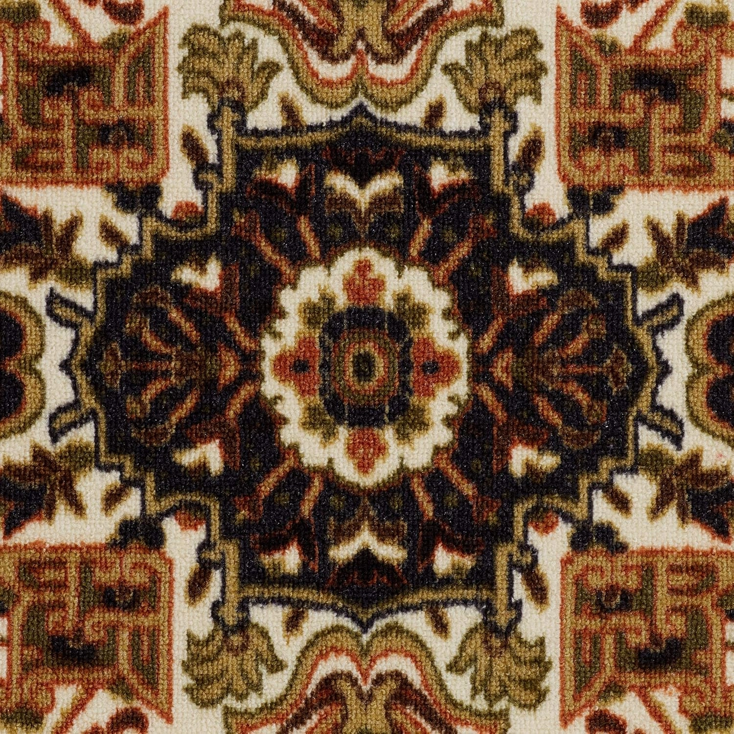 Antep Rugs Alfombras Oriental Traditional 4x6 Non-Skid (Non-Slip) Low Profile Pile Rubber Backing Indoor Area Rugs (Black, 4' x 5'8")