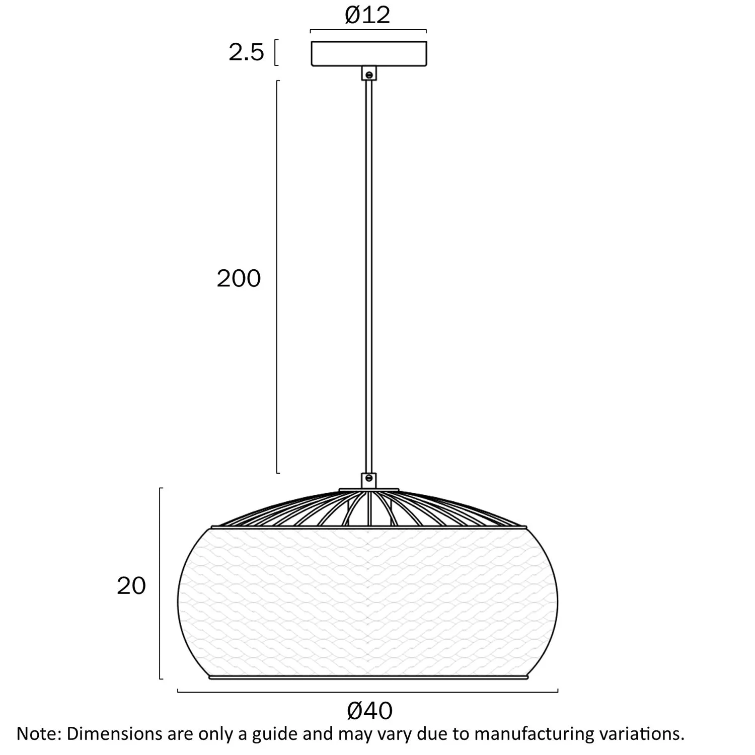 Antera Pendant Light ø400mm, ø600mm in Black or Natural Paper