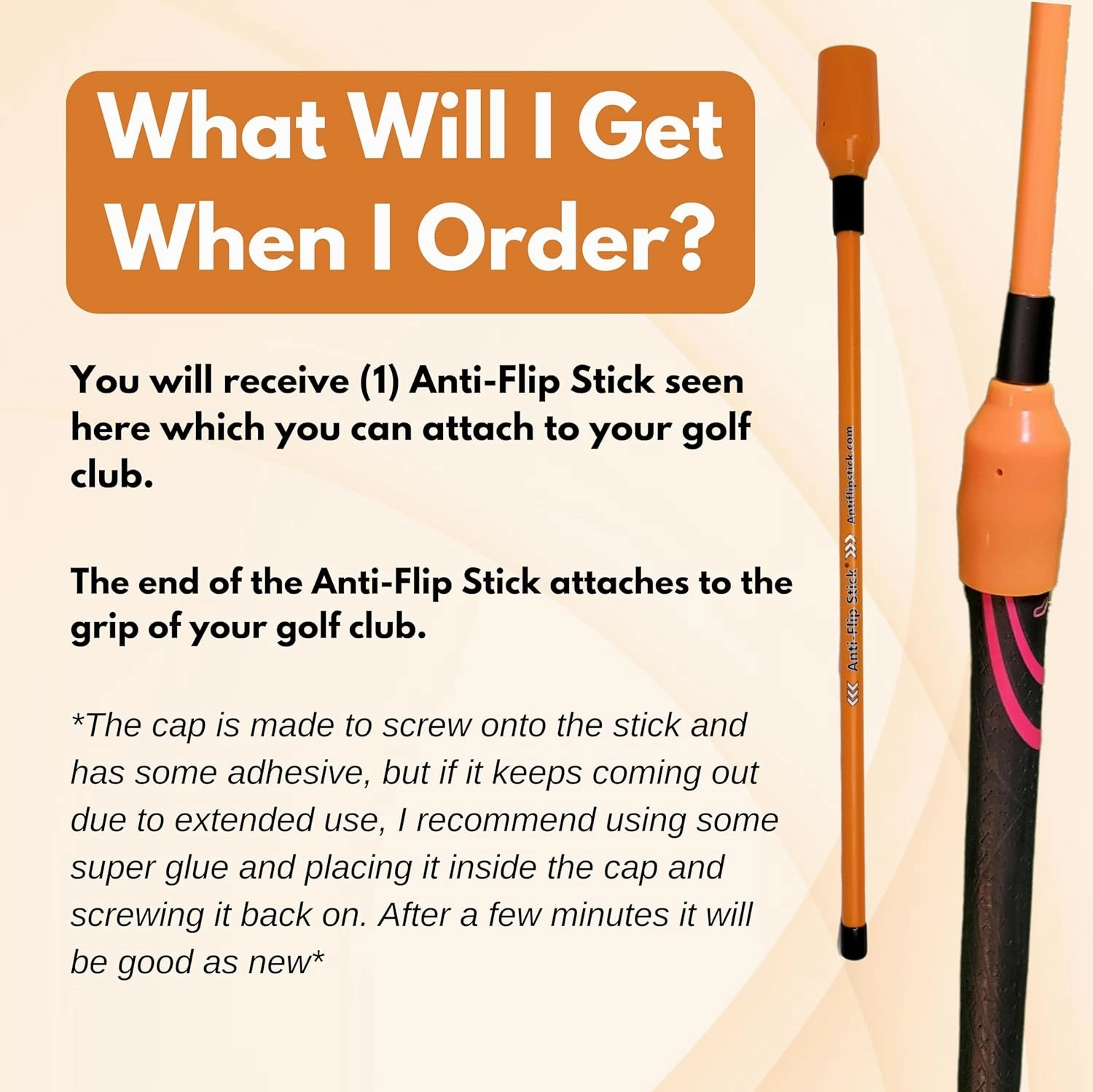 Anti-Flip Stick® Golf Training Swing Aid | Improve Impact & Swing Plane | Chipping Training Aid | Stop Casting & Flipping