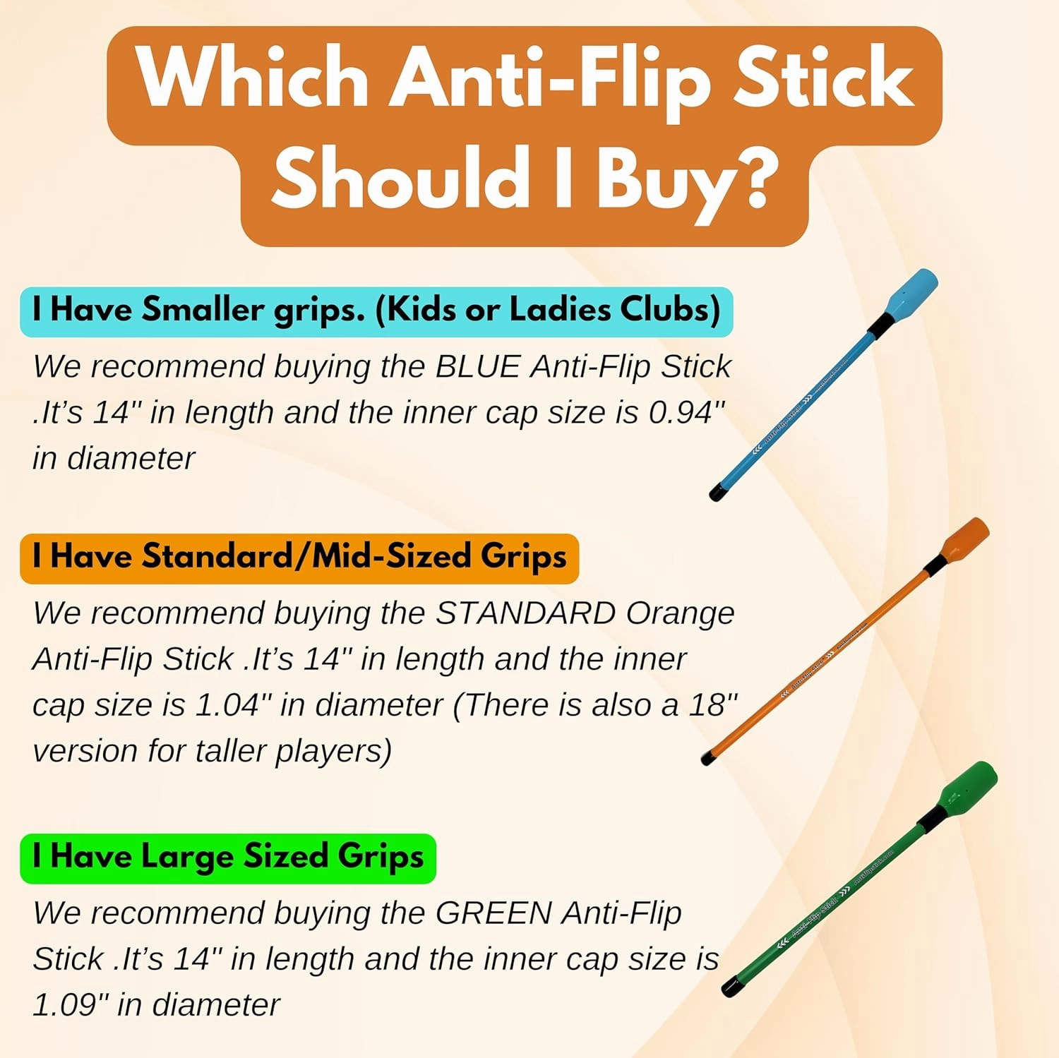 Anti-Flip Stick® Golf Training Swing Aid | Improve Impact & Swing Plane | Chipping Training Aid | Stop Casting & Flipping