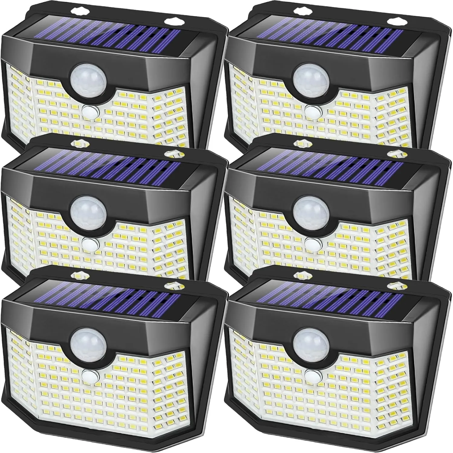 Aootek 6 Pack Solar Motion Sensor Outdoor Lights, Modern Black Oval Wall Lights with 3 Lighting Modes, Waterproof for Garden, Patio, Garage, Yard, Deck