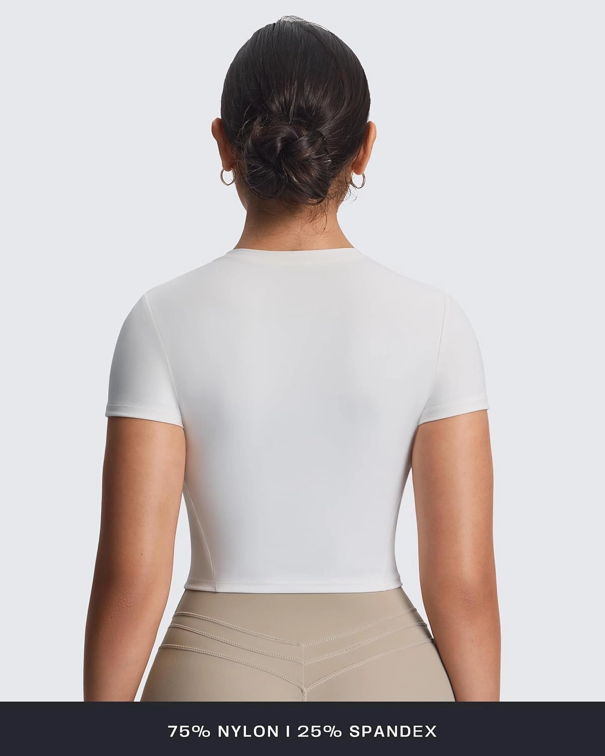 Aoxjox Women's Workout Short Sleeve T-Shirts Crew Neck Without Padded Baby Tee Athletic Gym Yoga Crop Tops
