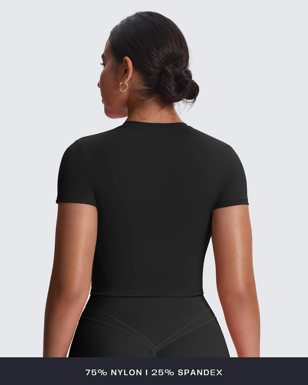 Aoxjox Women's Workout Short Sleeve T-Shirts Crew Neck Without Padded Baby Tee Athletic Gym Yoga Crop Tops