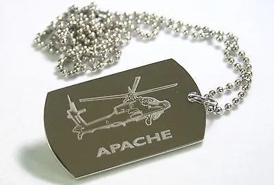 Apache helicopter military stainless steel dog tag necklace - free engraving