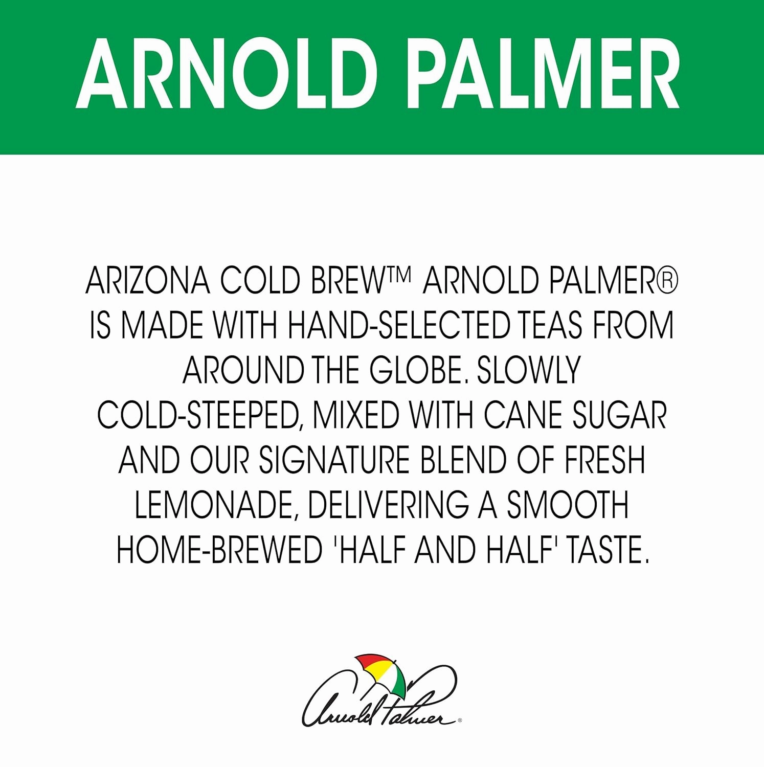 AriZona Arnold Palmer - Premium Cold Brew Iced Tea Half and Half Lemonade with Cane Sugar, 16 Fl Oz (Pack of 12)
