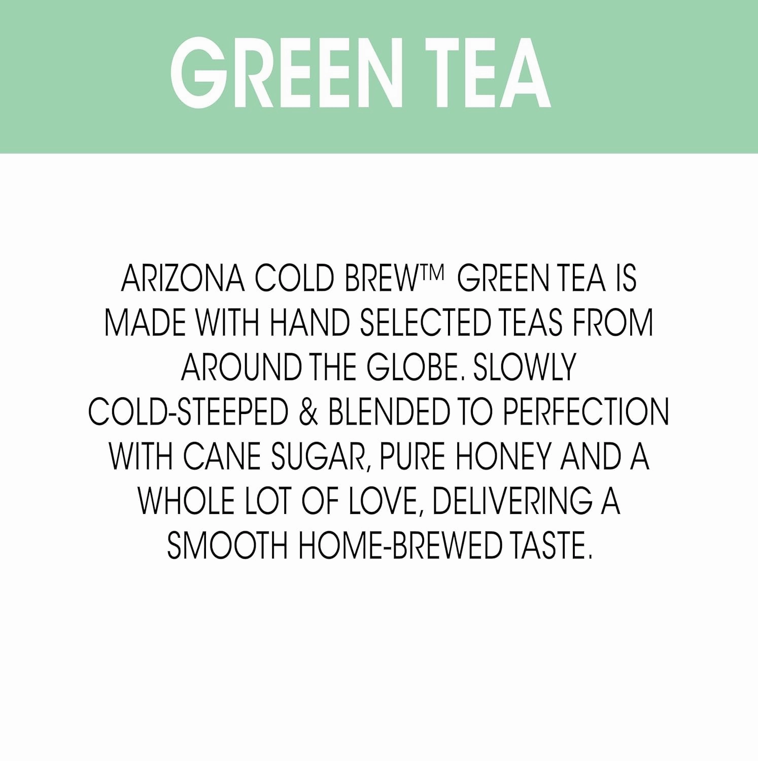AriZona Cold Brew Green Tea - Premium Cold Brew Iced Tea with Cane Sugar (Pack of 12)