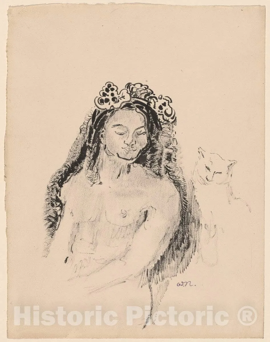 Art Print : Odilon Redon, The Queen of Sheba (La Reine de Saba), 1896-1900, Historic Wall Décor : 08in x 10in