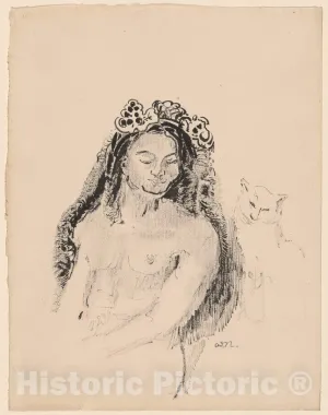 Art Print : Odilon Redon, The Queen of Sheba (La Reine de Saba), 1896-1900, Historic Wall Décor : 08in x 10in