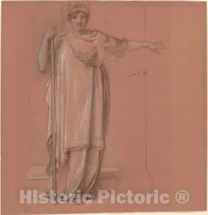 Art Print : Sir Edward John Poynter, Minerva, 1886, Historic Wall Décor : 12in x 12in