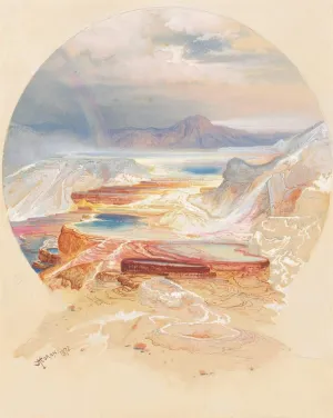 Art Print : Thomas Moran, Minerva Terrace, Yellowstone, 1872, Historic Wall Décor : 11in x 14in
