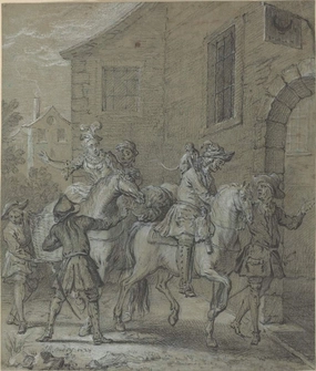 Art Print : Baptiste Oudry, L'Arrivee de l'Operateur Dans l'hotellerie, 1727, Historic Wall Décor : 08in x 10in