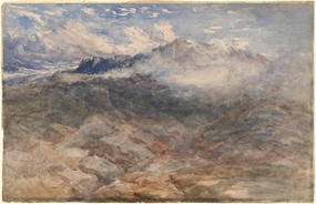 Art Print : David Cox, Mountain Heights, Cader Idris, c. 1850, Historic Wall Décor : 24in x 16in