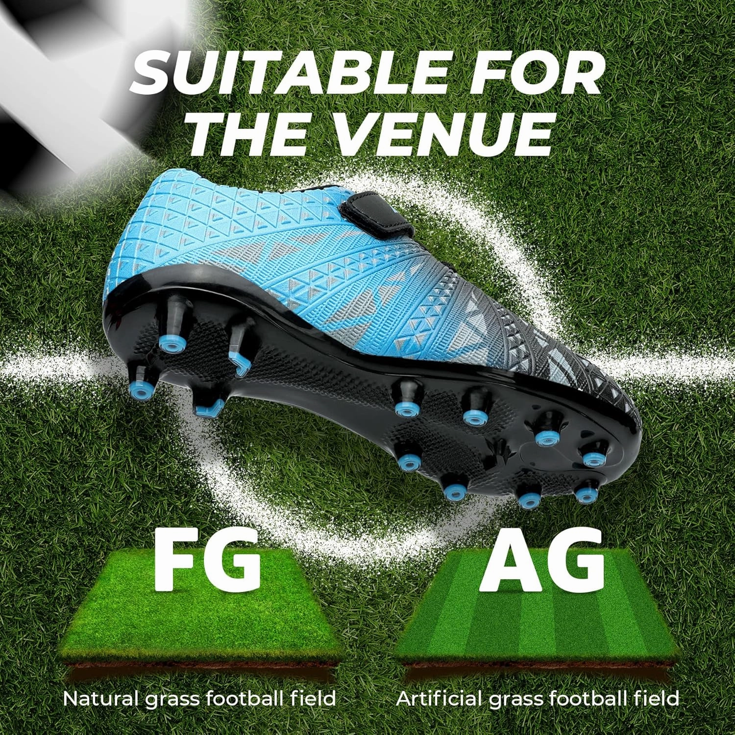 ASHION Kids Soccer Cleats Boys Girls Soccer Shoes Firm Ground Football Shoes for Indoor Outdoor Size (Little Kid/Big Kid)