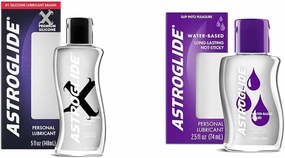 Astroglide Silicone Lube (5oz) and Liquid Personal Lubricant (2.5oz) Bundle, Long Lasting Waterproof and Water-Based Lubes, Condom Compatible