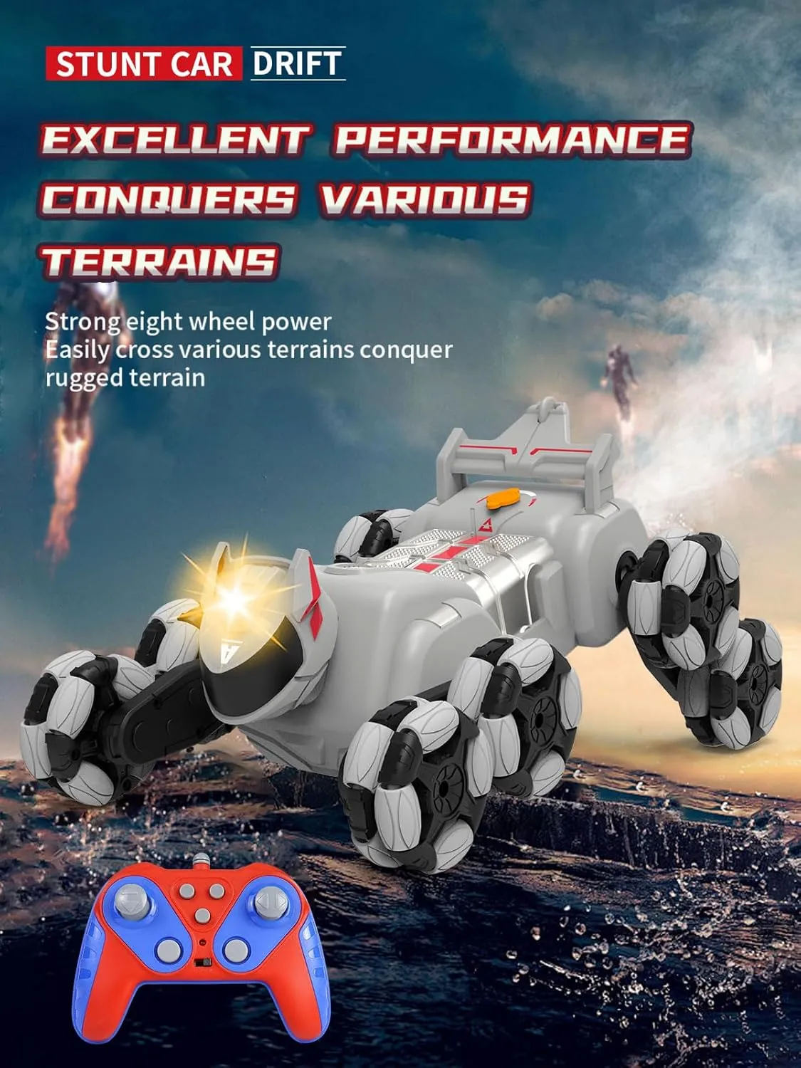 ATHLERIA 8WD Gesture Sensing Rc Stunt Car Toys for Boy Age 8-13,Hand Remote Control Cars,Coolest Christmas Birthday Present Ideas for Boys Girls Kids Teens Age 8 9 10 11 12 13  Year,Racing Drift Car