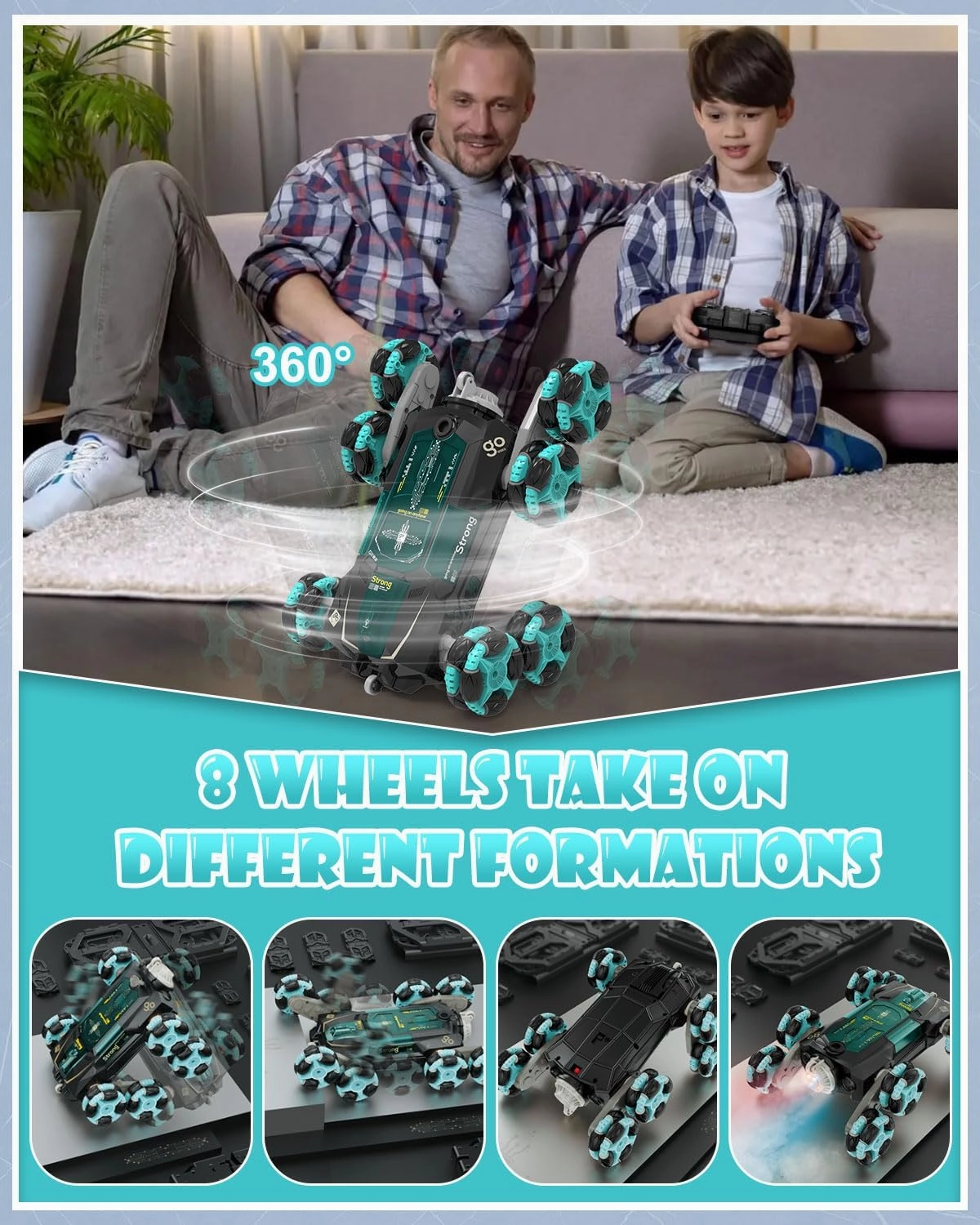 ATHLERIA 8WD Gesture Sensing Rc Stunt Car Toys for Ages 8-13,Hand Remote Control Cars-Double Sided 360°Rotating,Coolest Christmas Birthday Gifts Ideas for Boys Girls Kids Teens 8 9 10 11 12  Year