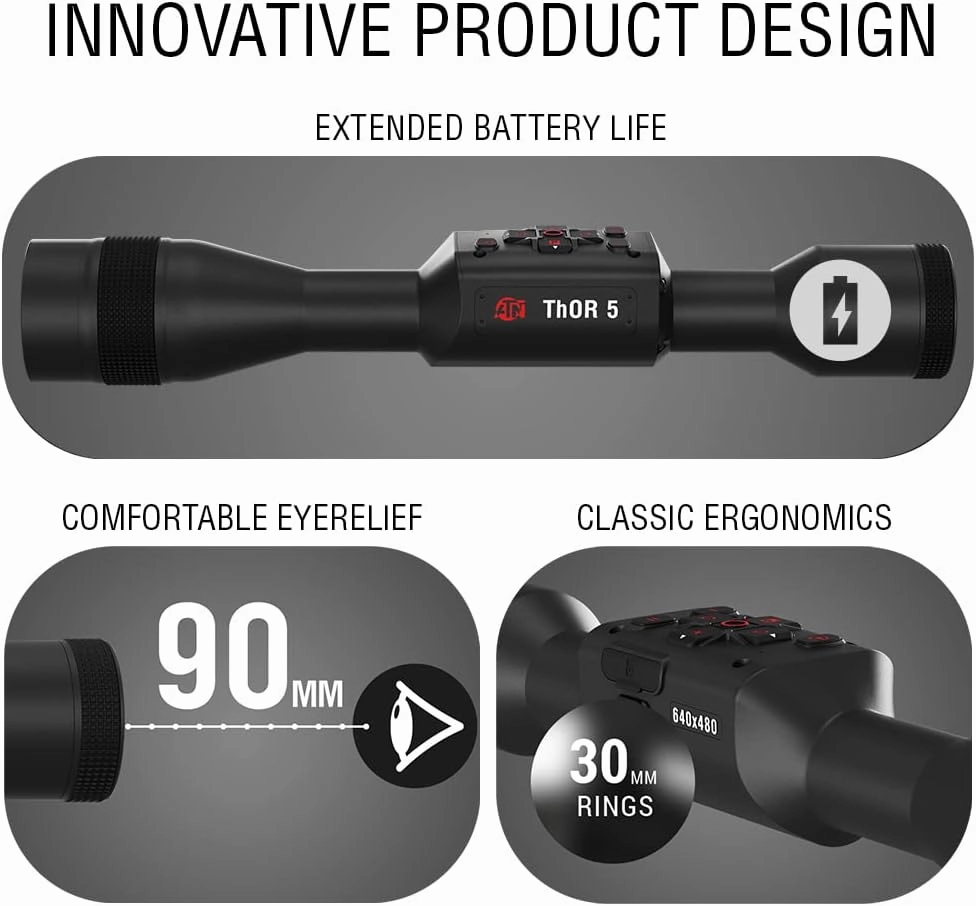 ATN Thor 5 640 Smart HD Thermal Scope with 640x480, 12 Micron Sensor | Magnification, Full HD Video Recording, Smooth Zoom | Exclusive Signature Series Kit