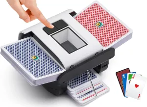 Automatic Card Shuffler, Electric Card Shuffler for 1-2 Decks One-Press AUTO & Manual Mode Rechargeable 2000mAh Low Noise for Poker, UNO, Blackjack, Skip-Bo, Phase 10, Texas Hold'em