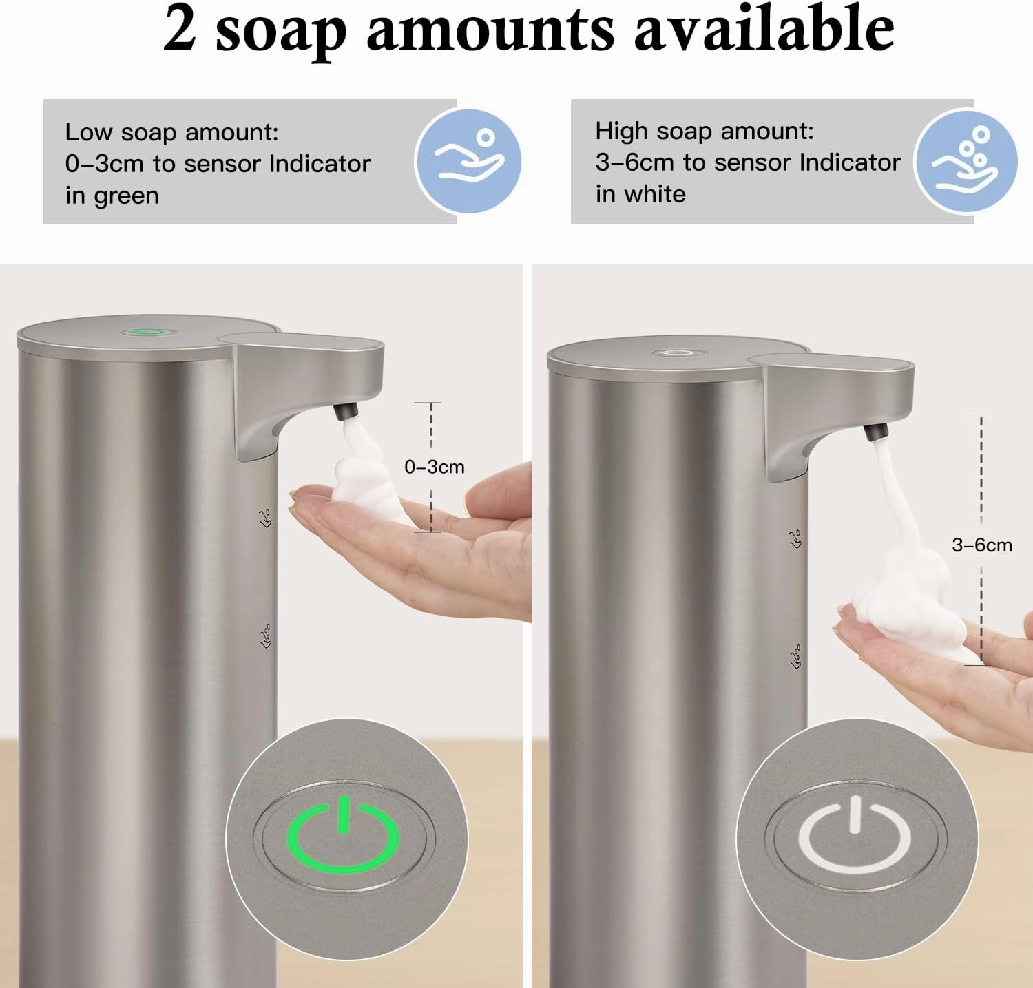 Automatic Foaming Soap Dispenser, Rechargeable Touchless Foam Hand Soap Dispenser for Bathroom, Stainless Steel Soap Pump for Kitchen, Water-Resistant, Xmas Gift 9oz