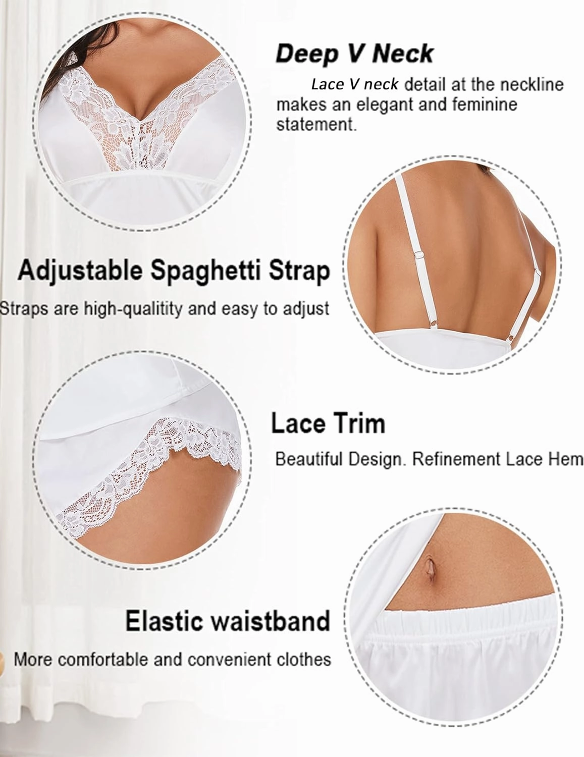 Avidlove Satin Pajamas Set Womens Lace Sleepwear Sexy Lingerie Cami Shorts Set S-XXL