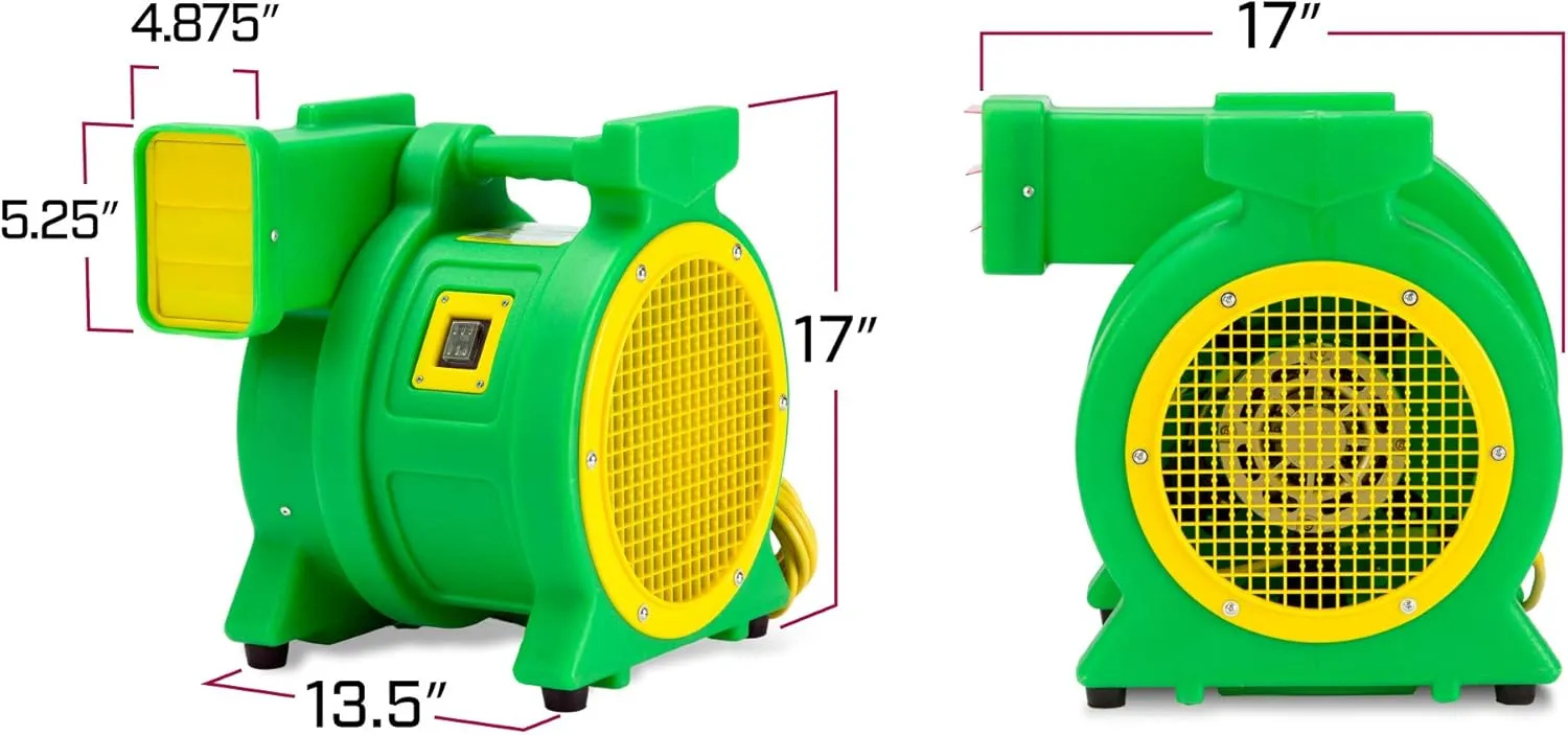 B-Air Kodiak 1 HP Air Blower | Powerful Bounce House Blower Fan for Large Inflatable Bounce House, Bouncy Castle and Slides