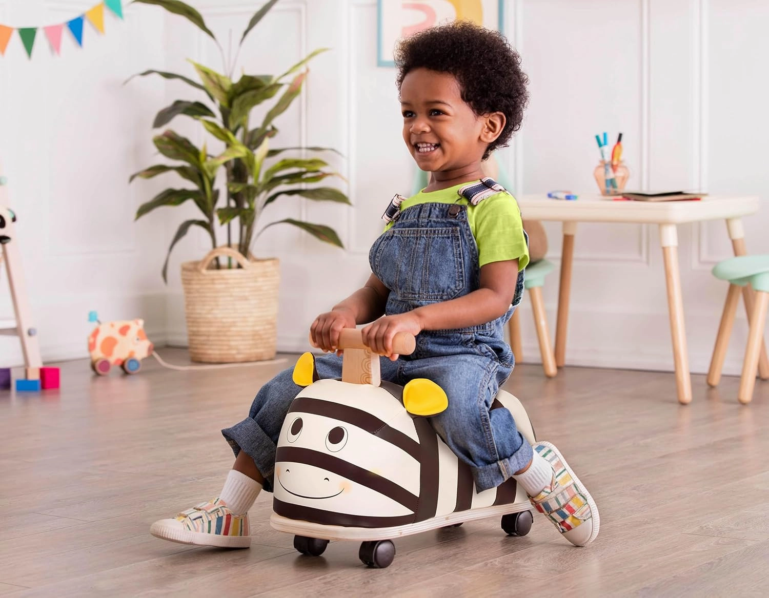 B. toys – Ride-On Zebra – Ride-On Toy for Toddlers – Soft Seat – Wooden Toys – 18 Months   – Zippity Zebra