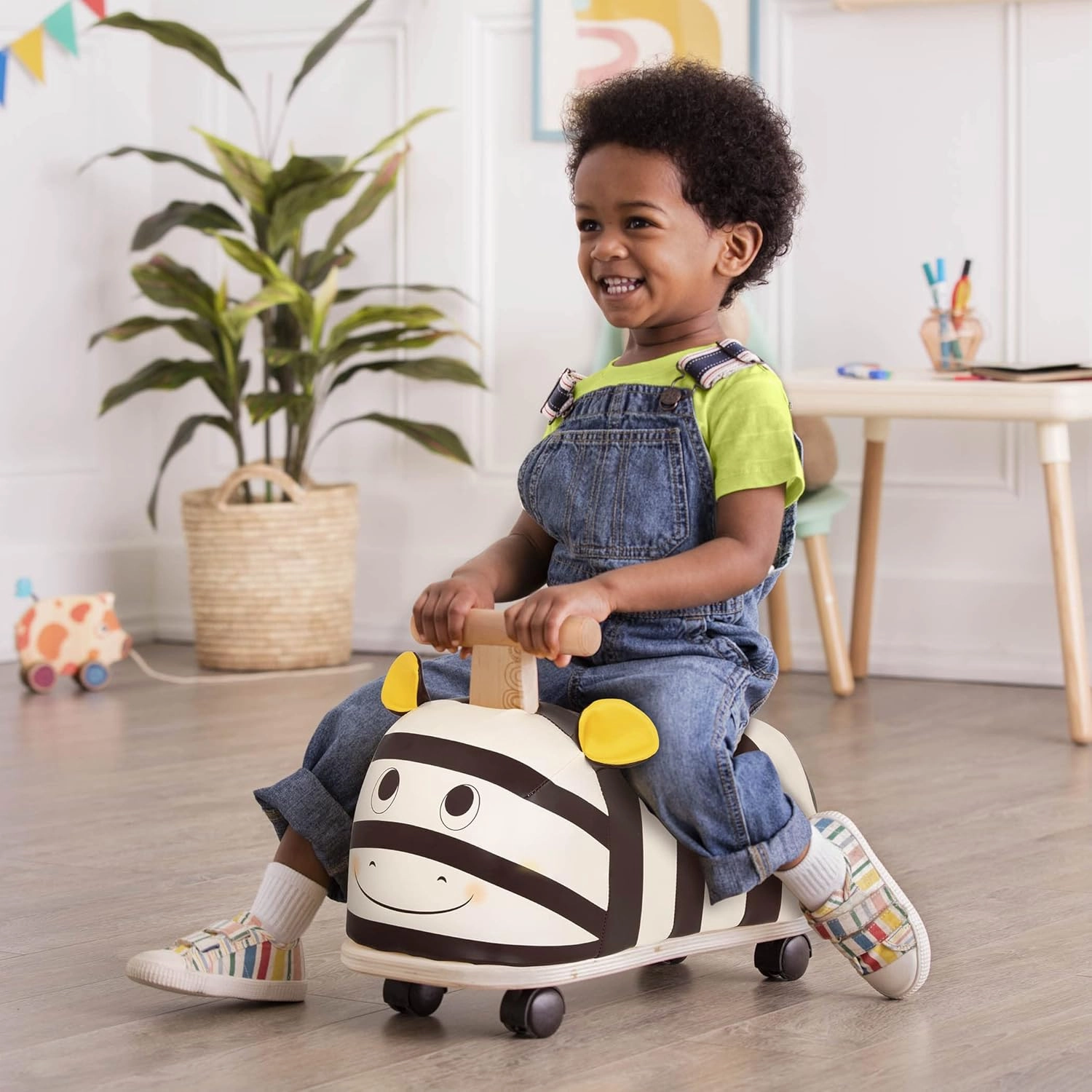 B. toys – Ride-On Zebra – Ride-On Toy for Toddlers – Soft Seat – Wooden Toys – 18 Months   – Zippity Zebra