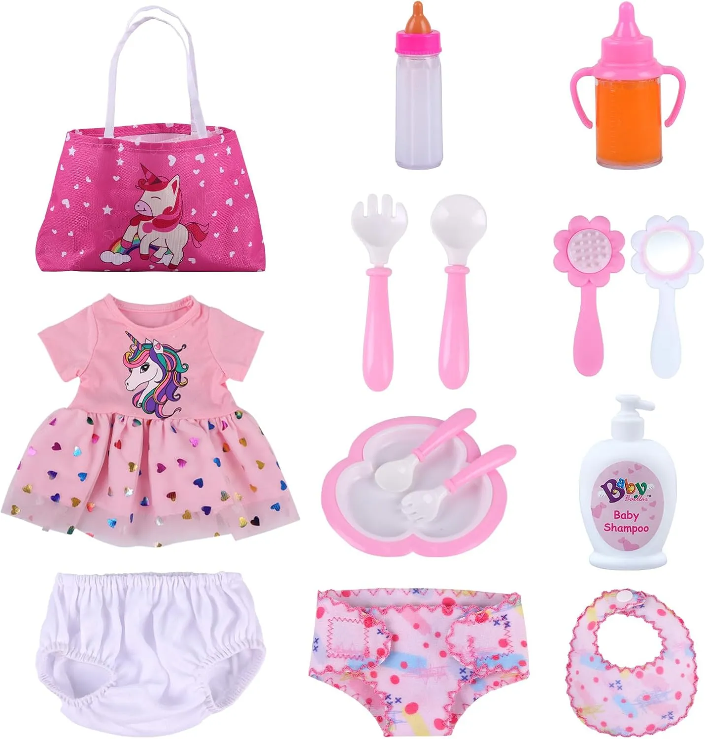 BABESIDE BABESIDE 13 PCS Reborn Baby Doll Clothes and Playset for 17-22 Inch Baby Doll Girl Outfits Accessories with Storage Bag and Babies Dolls Diaper