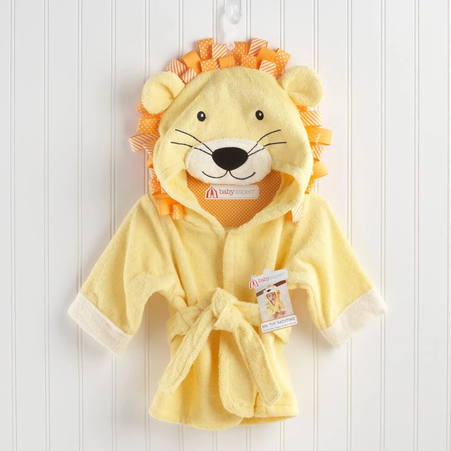 Baby Aspen "Big Top Bath Time Lion Hooded Towel/Robe, 0-9 Months
