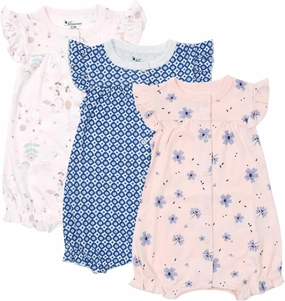 Baby Infant Girls Ruffled Sleeve Jumpsuit Dress Set Toddler Girls One-Piece Cotton Outfits