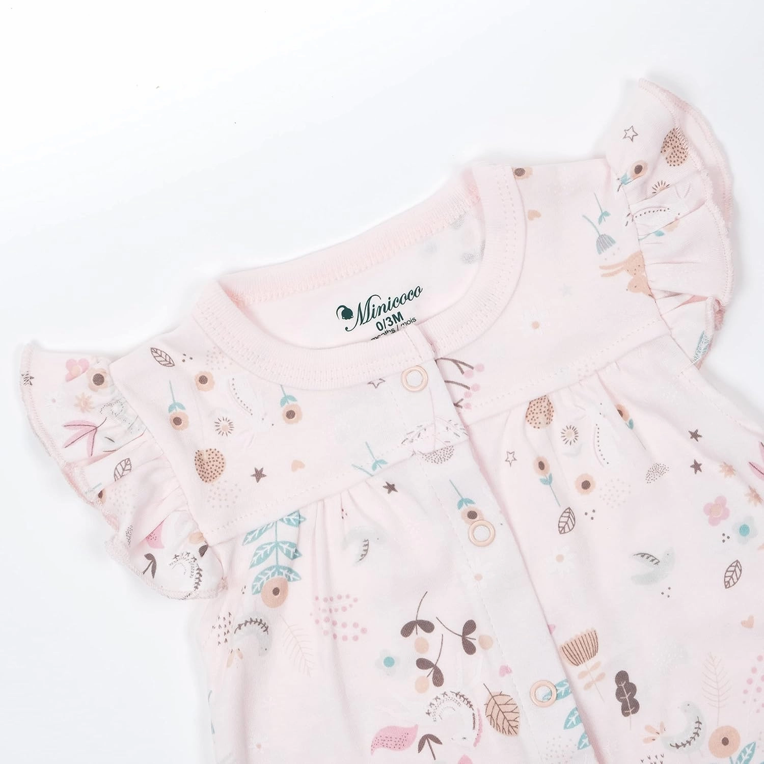 Baby Infant Girls Ruffled Sleeve Jumpsuit Dress Set Toddler Girls One-Piece Cotton Outfits