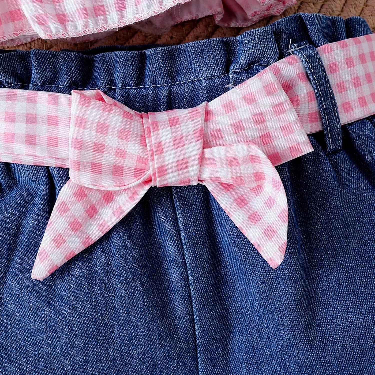 Baby Toddler Girls Floral Short Sleeve Tops Jeans Shorts Clothes Set Kids Girl Summer Outfits 1-6T