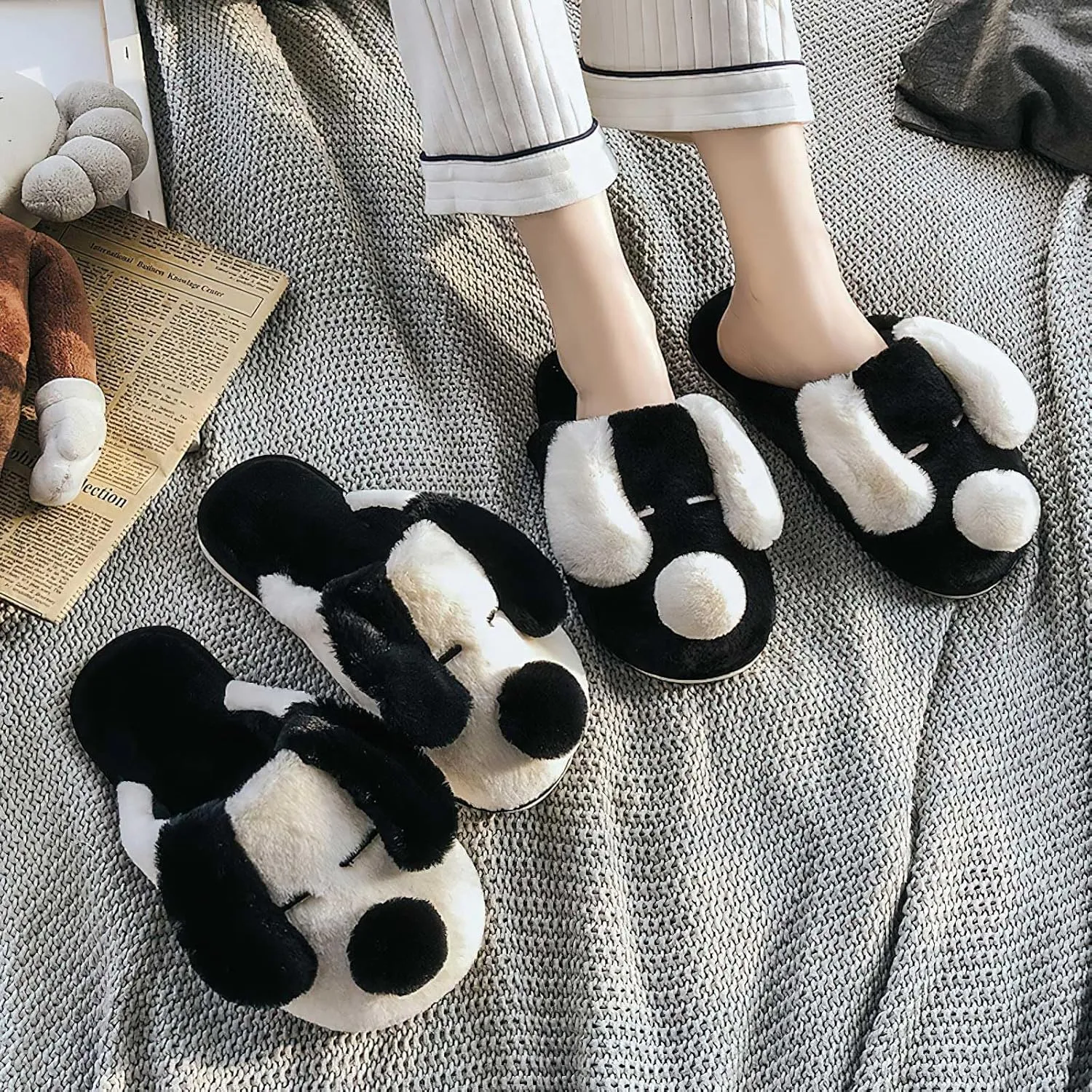 baobeijiadao Women's Cute Animal Slippers - Soft Warm Winter Indoor House Slippers With Memory Foam For Halloween, Bedroom & Living Room