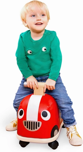 Battat – Wooden Racer – Wood Handle & Soft Body – Safe & Sturdy Push Car – Active Play Ride-On – 18 Months   – Rollin’ Race Car