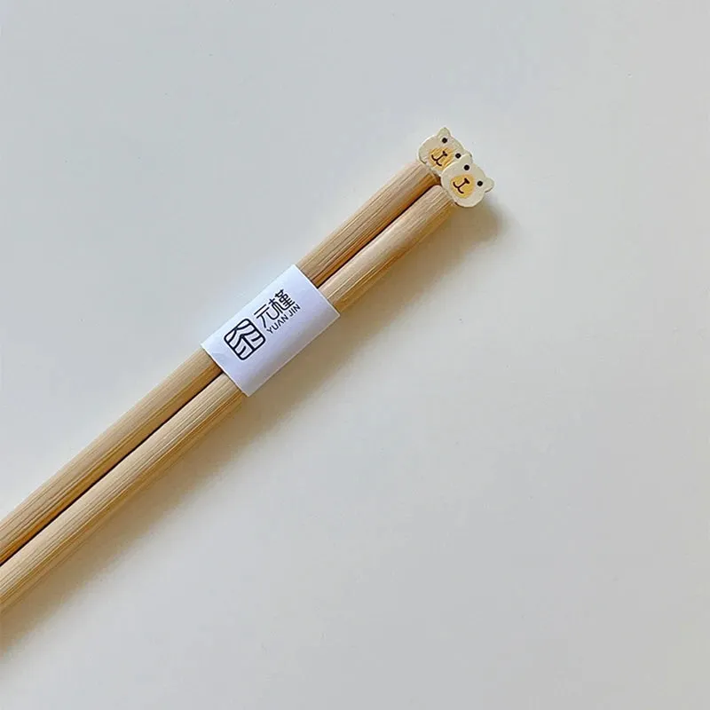 Bear-y Cute Bamboo Chopsticks 🐻🍣 - Delightful Dining Fun for All Ages! 🥢✨