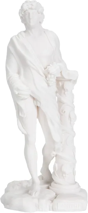 BeautifulGreekStatues Dionysus Statue Bacchus Greek God of Wine Grape-Harvest Alabaster Sculpture 9.4 Inches